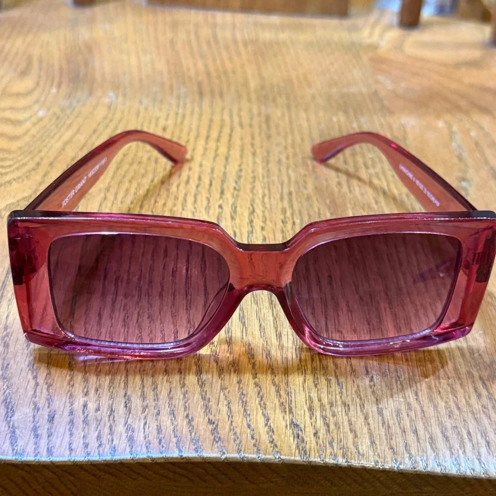 Foster Grant NS1022 Rectangular Sunglasses Translucent Pink Purple PRP 160mm